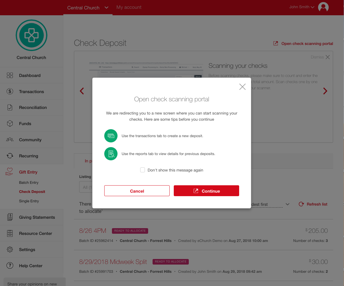 How to Process Checks Step 1 Scanning Checks