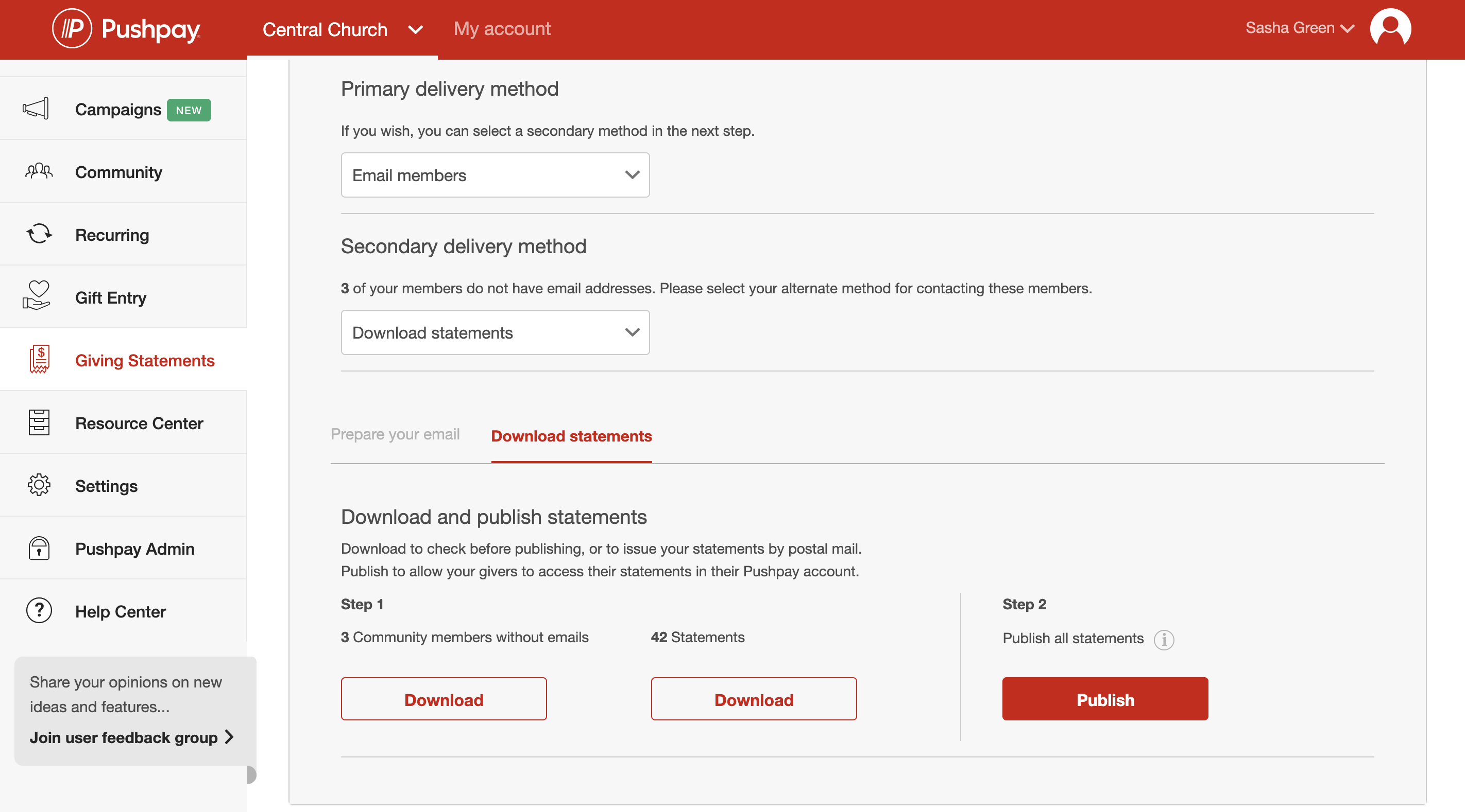 Self Access Giving Statements