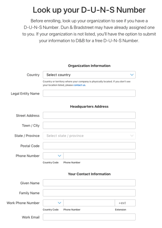 How to Acquire your DUNS number