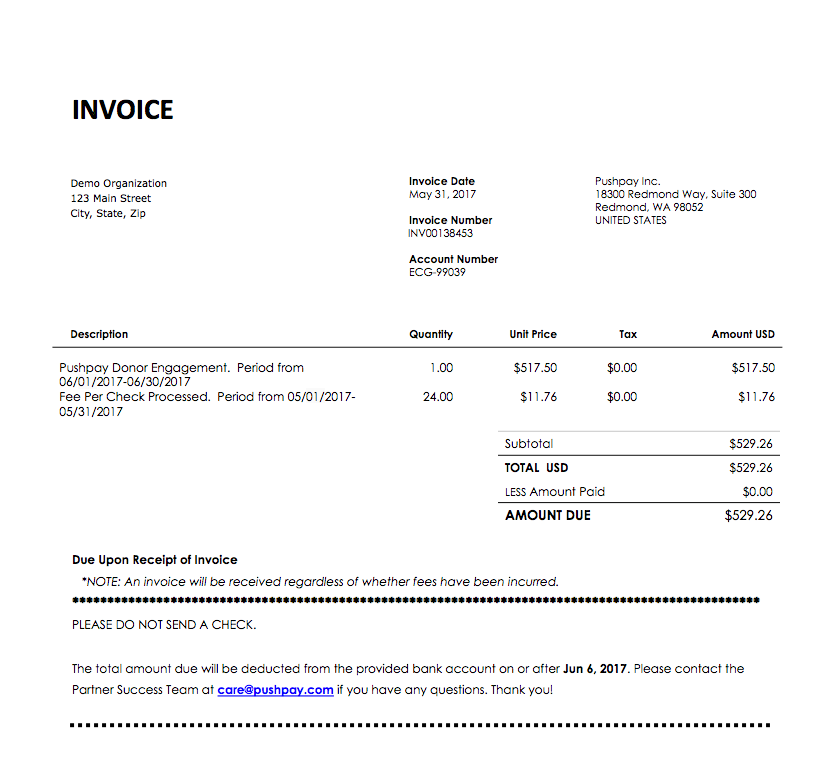 Learning about Check Deposit Billing